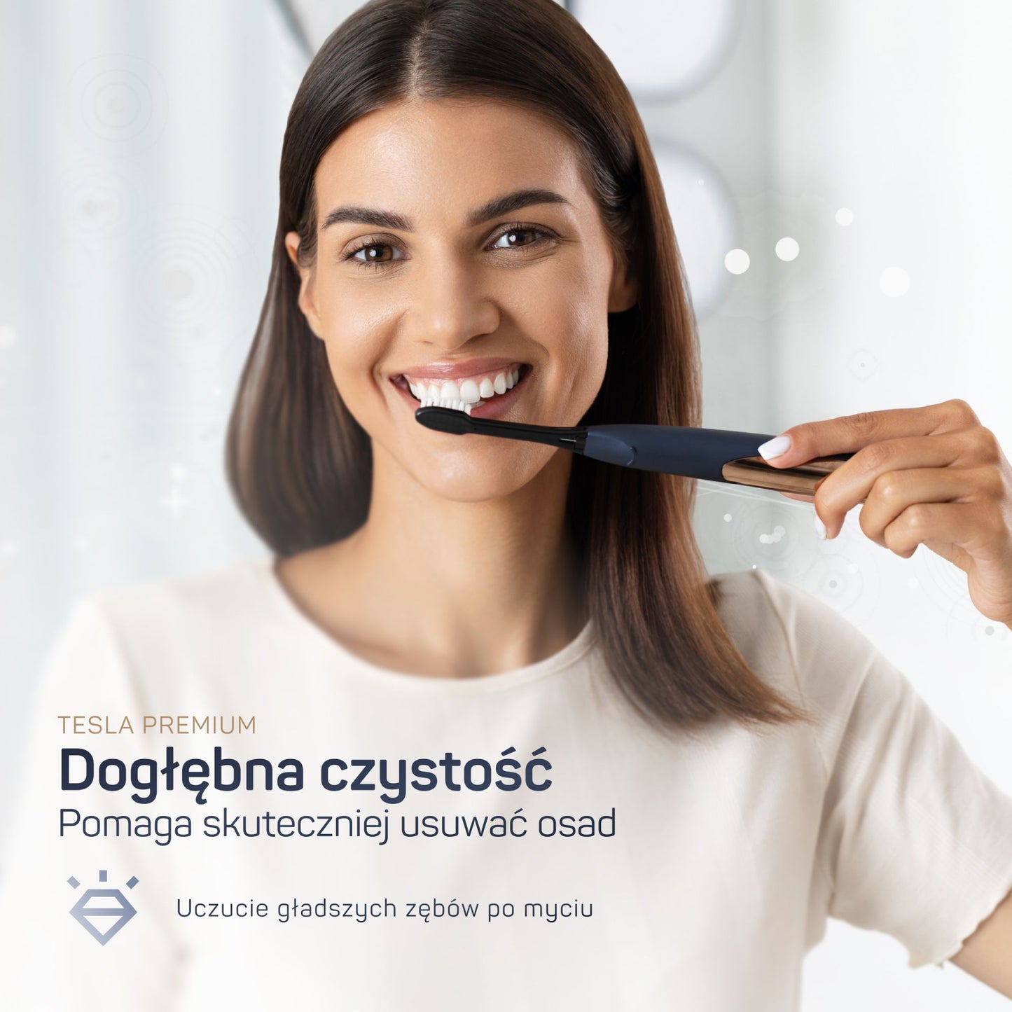 TESLA Premium matowy granat – jonowo-soniczna szczoteczka z ładowarką indukcyjną