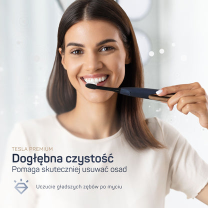TESLA Premium matowy granat – jonowo-soniczna szczoteczka z ładowarką indukcyjną