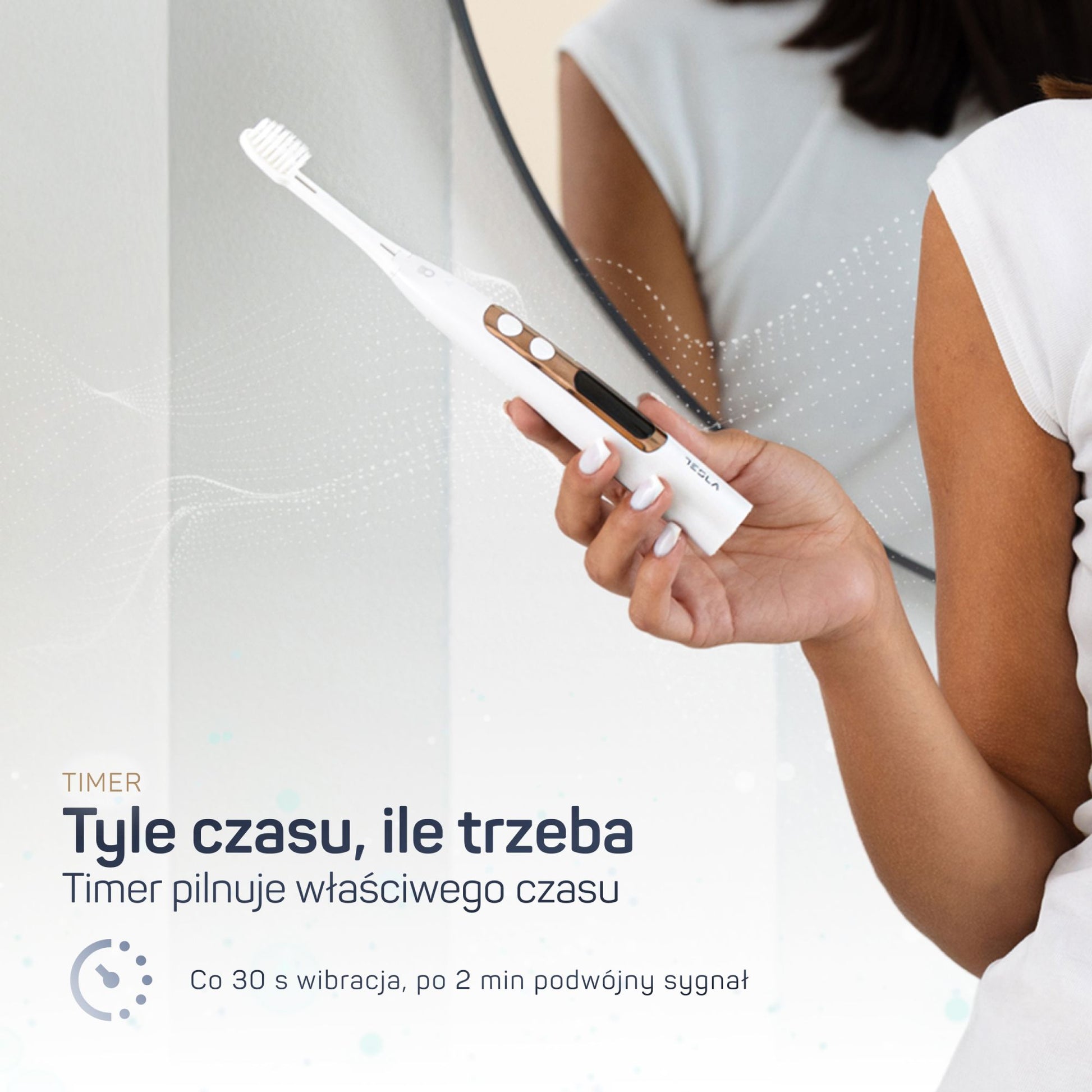 TESLA Premium perłowa biel – elegancki perłowy design, widok z boku