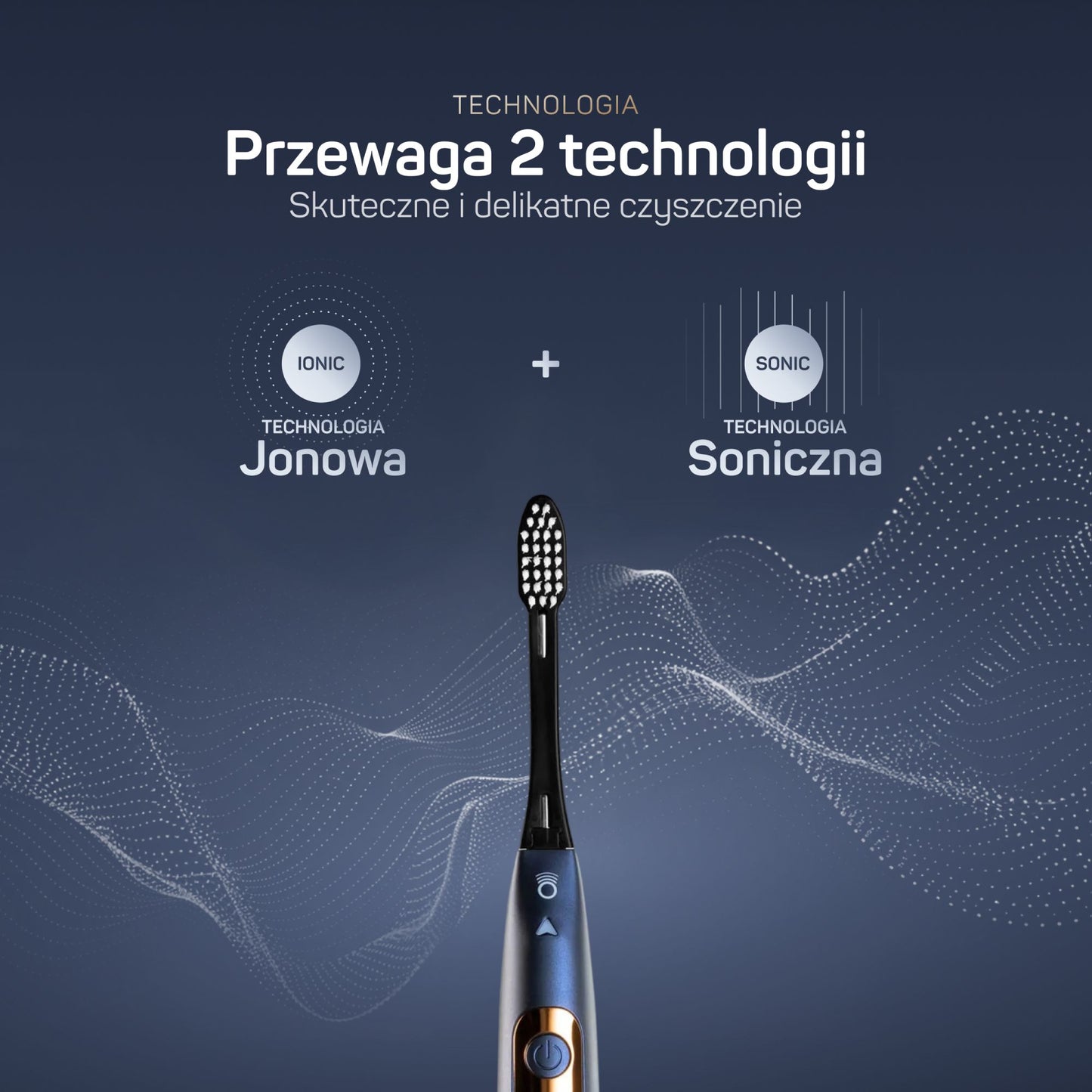 Zbliżenie na główkę TESLA Premium matowy granat z technologią jonową