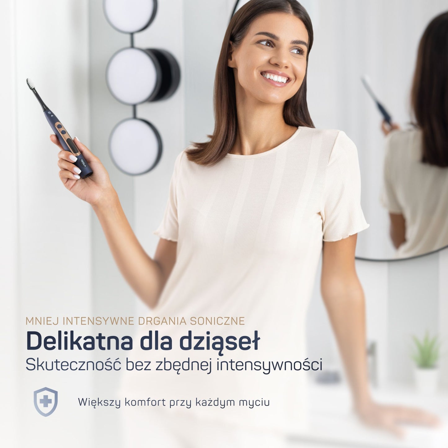 TESLA Premium matowy granat na stacji ładującej – bezprzewodowe ładowanie