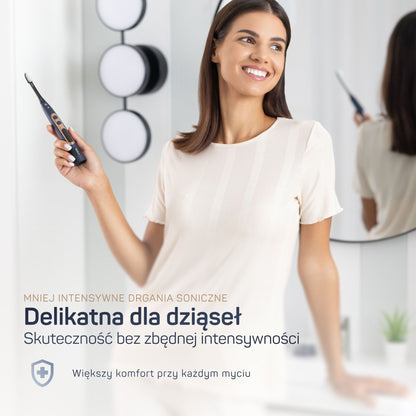 TESLA Premium matowy granat na stacji ładującej – bezprzewodowe ładowanie