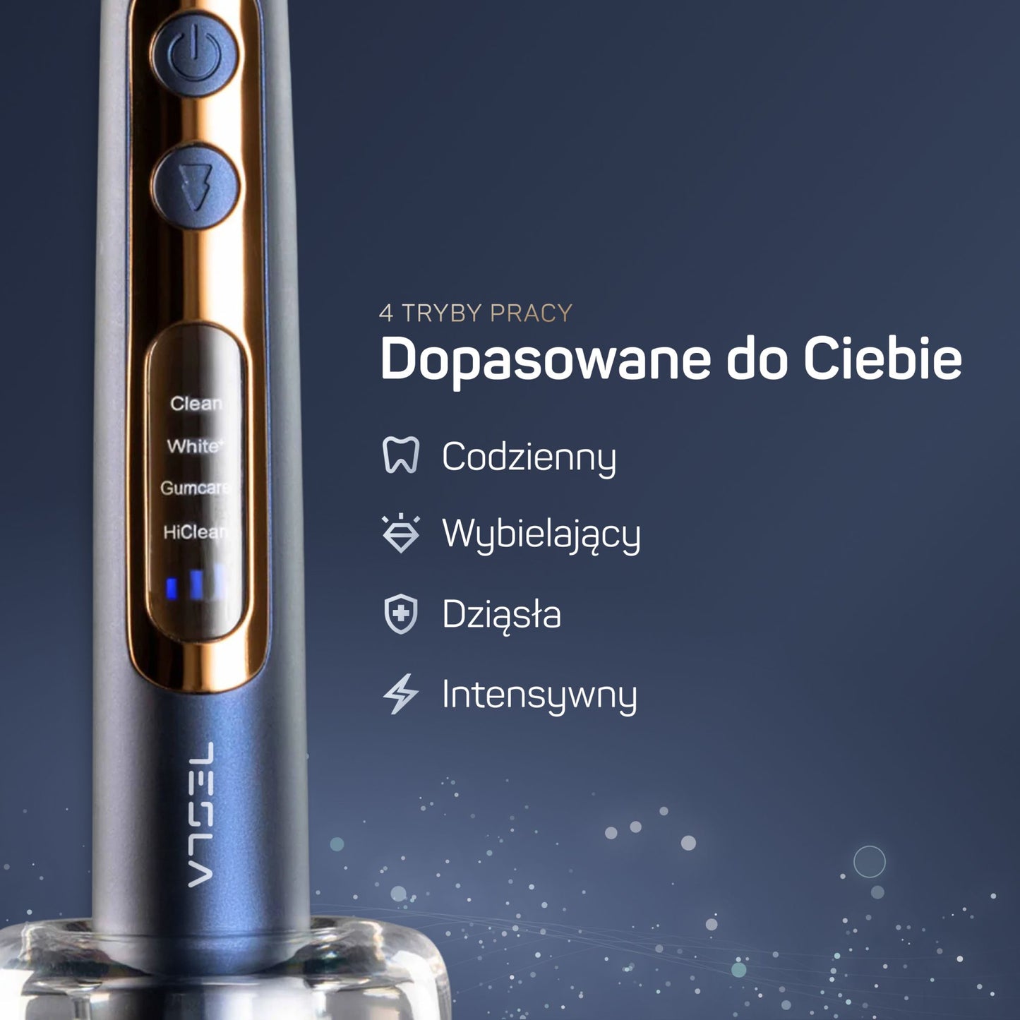Szczoteczka TESLA Premium matowy granat – wyświetlacz LCD z 5 trybami pracy
