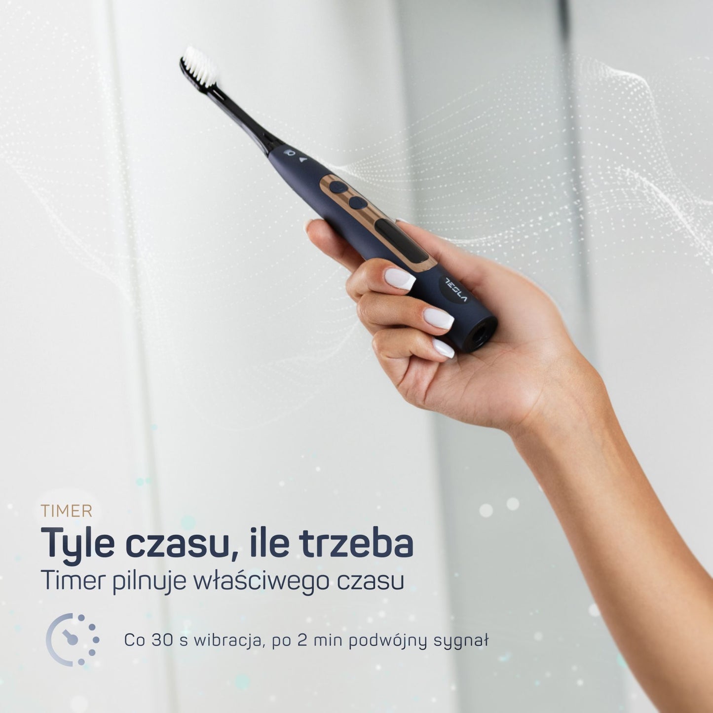 TESLA Premium matowy granat – elegancki design, widok z boku