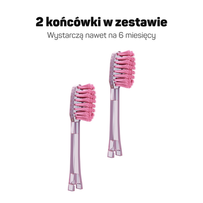 Końcówki bardzo miękkie różowe Tesla – 2 sztuki do szczoteczki jonowej, wystarczają na 6 miesięcy