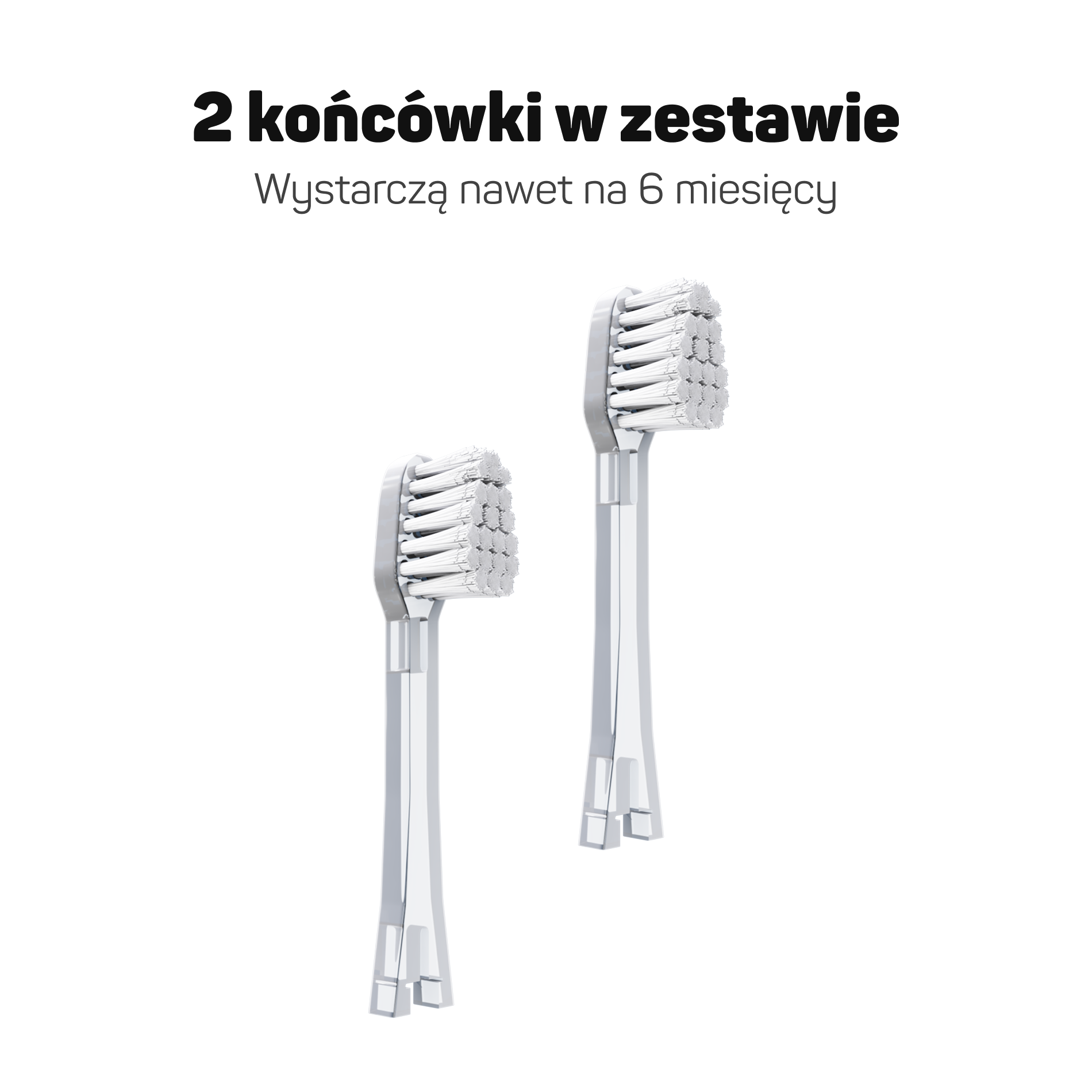 Końcówki Tesla Kids 4+ – 2 wymienne główki do szczoteczki jonowej dla dzieci, wystarczają na 6 miesięcy