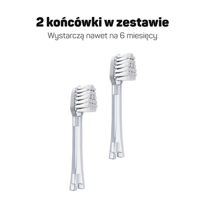 Końcówki Tesla Kids 4+ – 2 wymienne główki do szczoteczki jonowej dla dzieci, wystarczają na 6 miesięcy