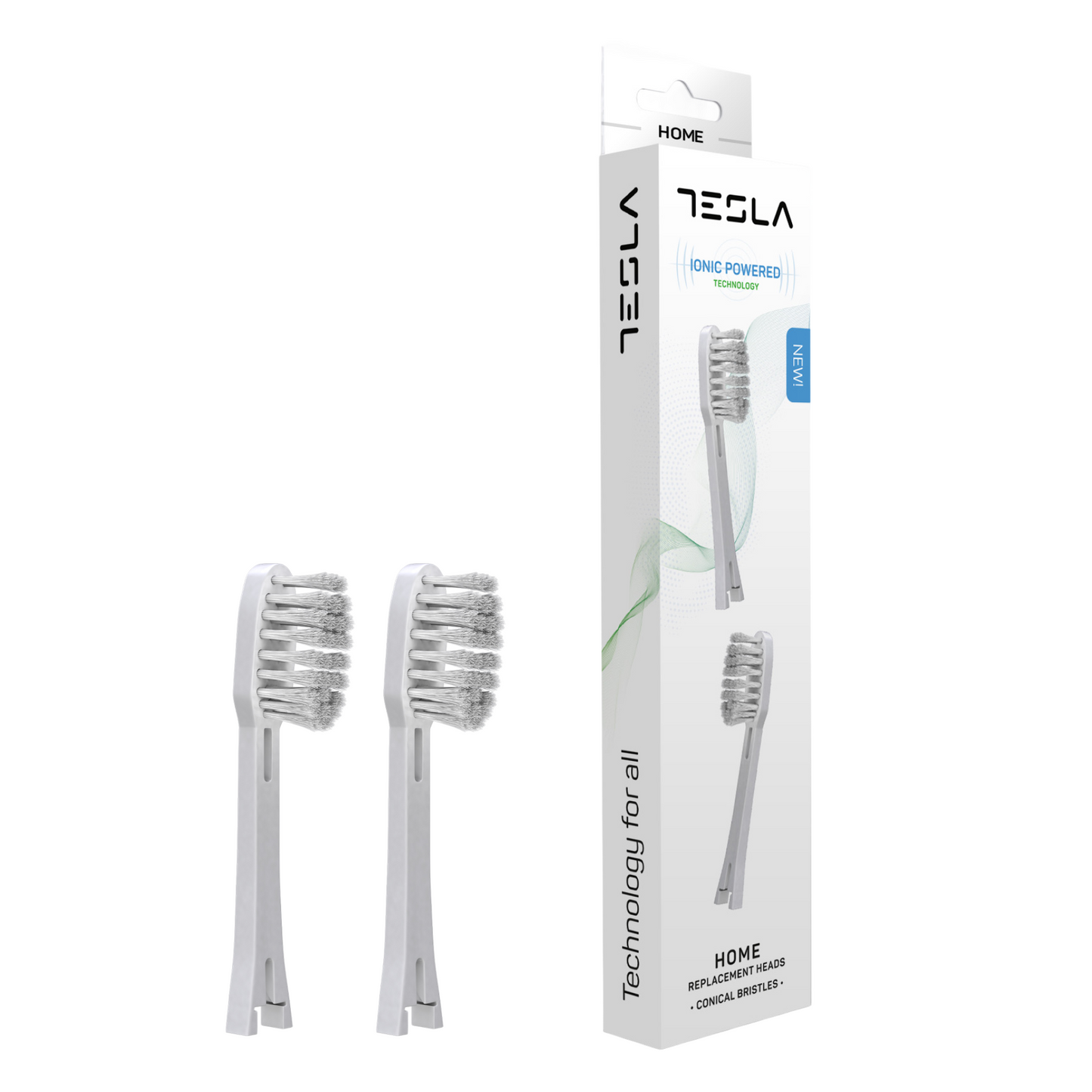 Białe końcówki do jonowo-sonicznej szczoteczki Tesla Premium i Home z pudełkiem – stożkowe miękkie włosie