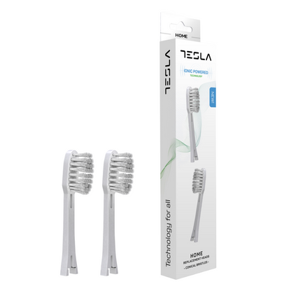 Białe końcówki do jonowo-sonicznej szczoteczki Tesla Premium i Home z pudełkiem – stożkowe miękkie włosie