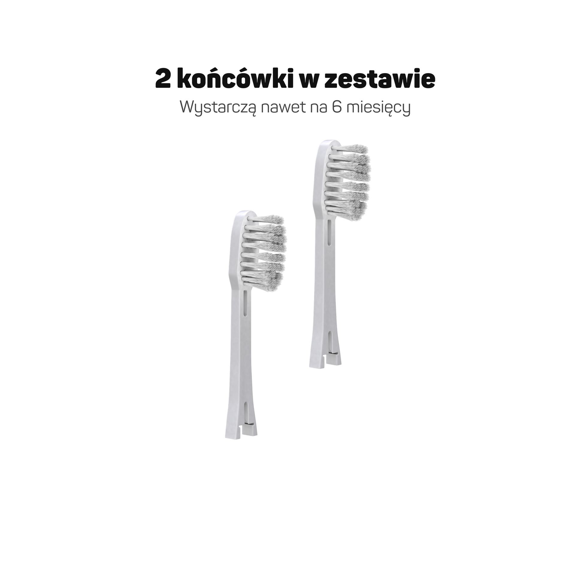 Białe końcówki Tesla Home – 2 sztuki do szczoteczki jonowej Tesla Premium i Home, wystarczają na 6 miesięcy