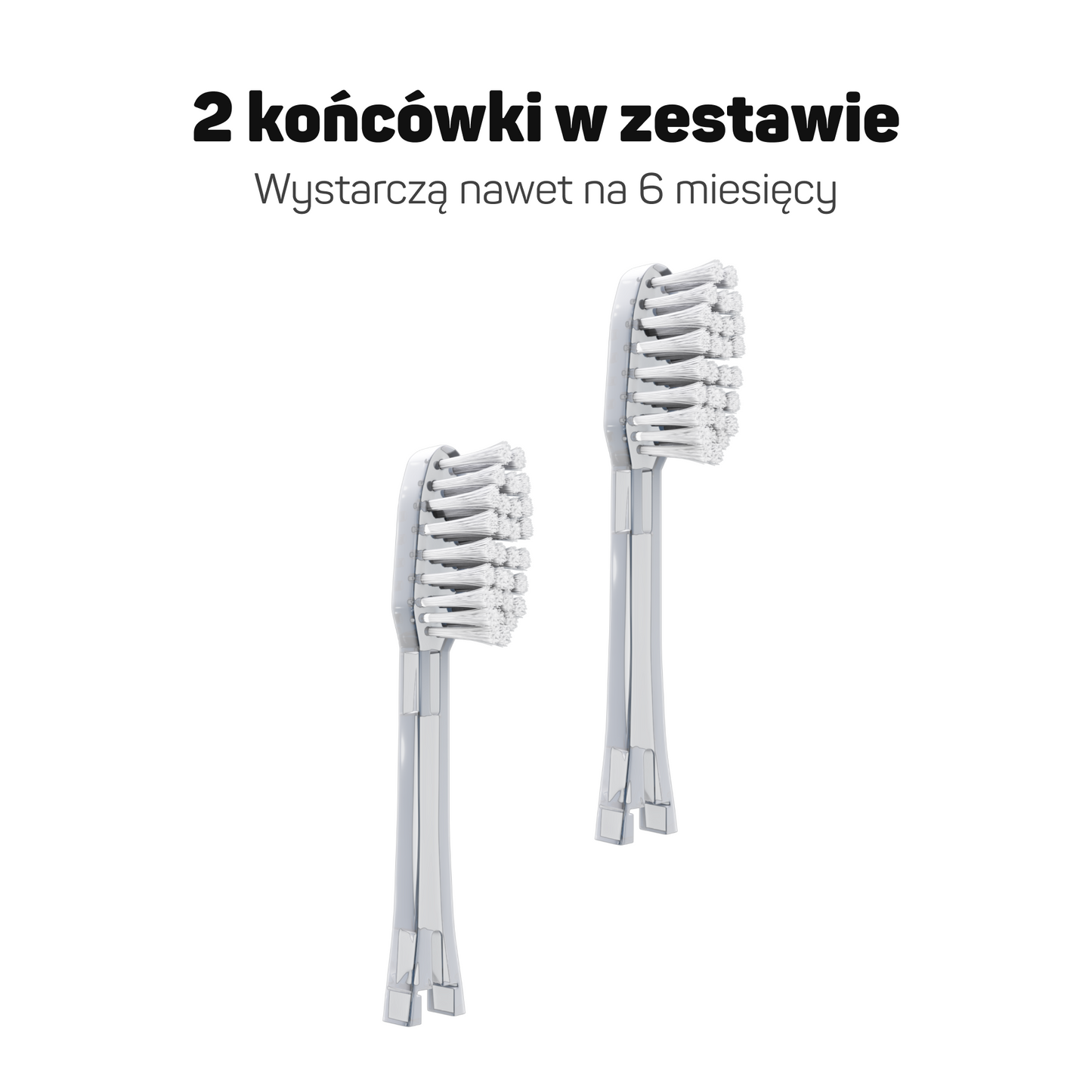 Końcówki miękkie białe Tesla – 2 sztuki do szczoteczki jonowej Tesla Original i Premium, 6 miesięcy użytku