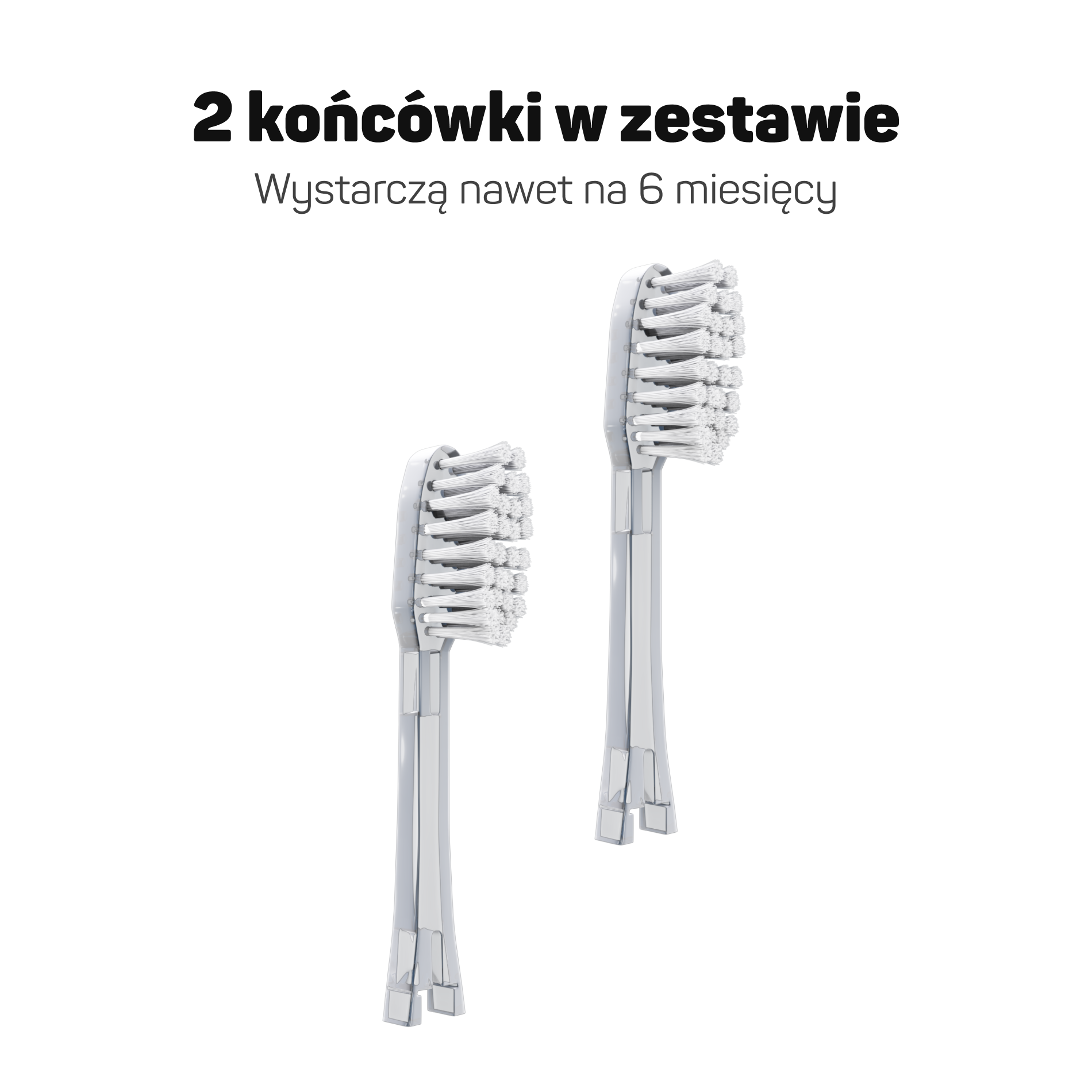 Końcówki miękkie białe Tesla – 2 sztuki do szczoteczki jonowej Tesla Original i Premium, 6 miesięcy użytku