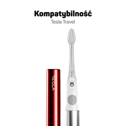 Końcówka do jonowo-sonicznej Tesla Travel założona na szczoteczkę – kompatybilna wyłącznie z modelem Travel