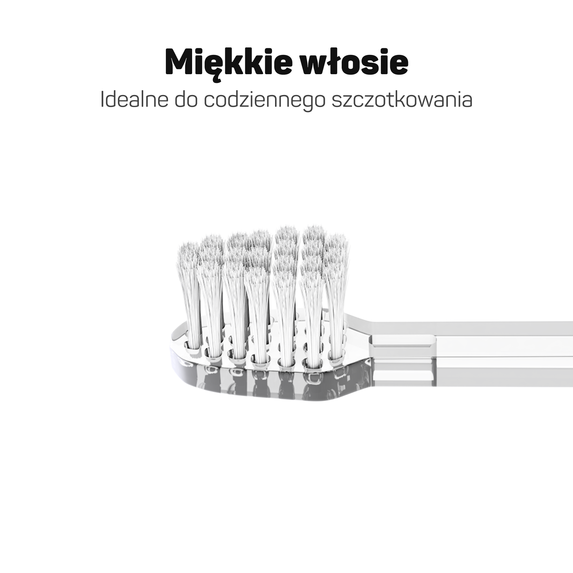 Zbliżenie na miękkie włosie końcówki Tesla Travel – stożkowe włókna do codziennego szczotkowania zębów