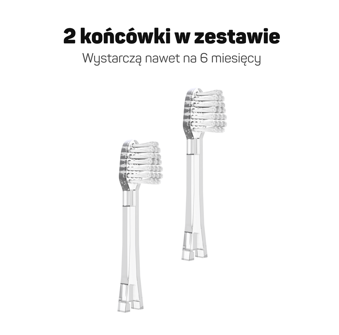 Końcówki Tesla Travel – 2 sztuki w zestawie wystarczą na 6 miesięcy użytkowania szczoteczki jonowej