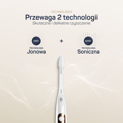 Zbliżenie na główkę TESLA Premium perłowa biel z technologią jonową