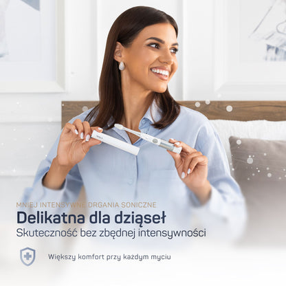 Opakowanie szczoteczki sonicznej TESLA Travel biała ze specyfikacją